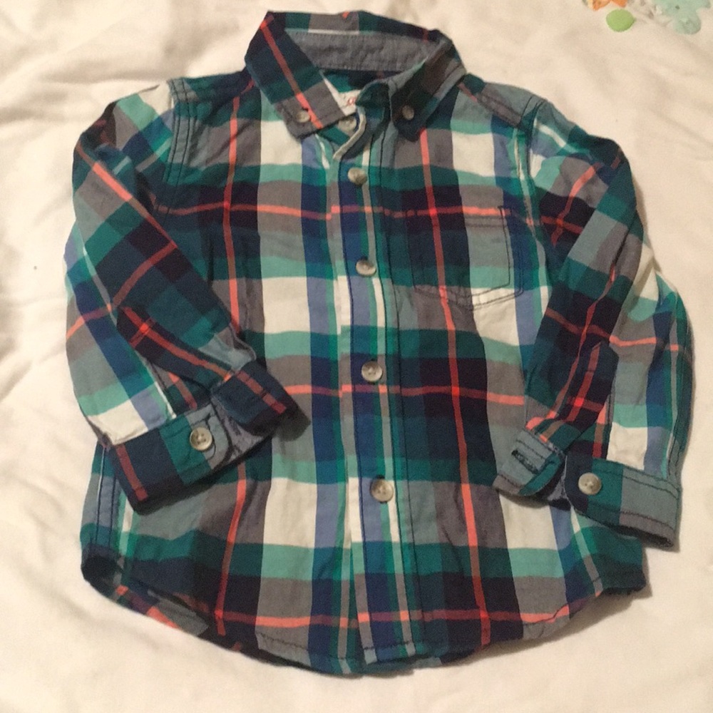 Green plaid dress shirt